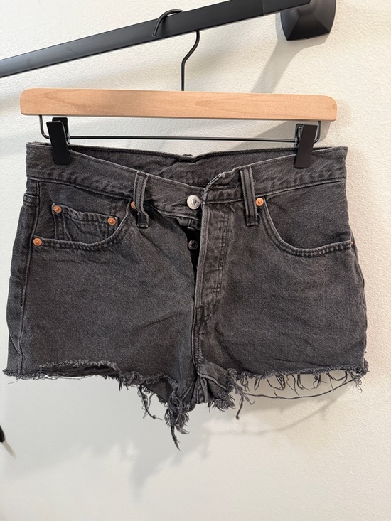 Levi's Pants - Levi's Black Frayed Hem Denim Cutoff Shorts
